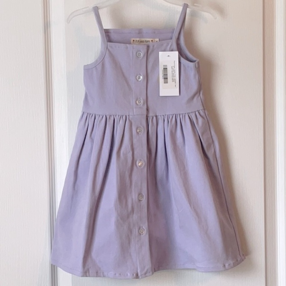 NWT Pips and Poppy Light Purple Button Up Dress in Size 4T